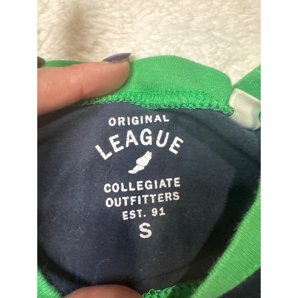 League Notre Dame Spirit Jersey Women S Green Navy Colorblock Tee - Picture 3 of 4